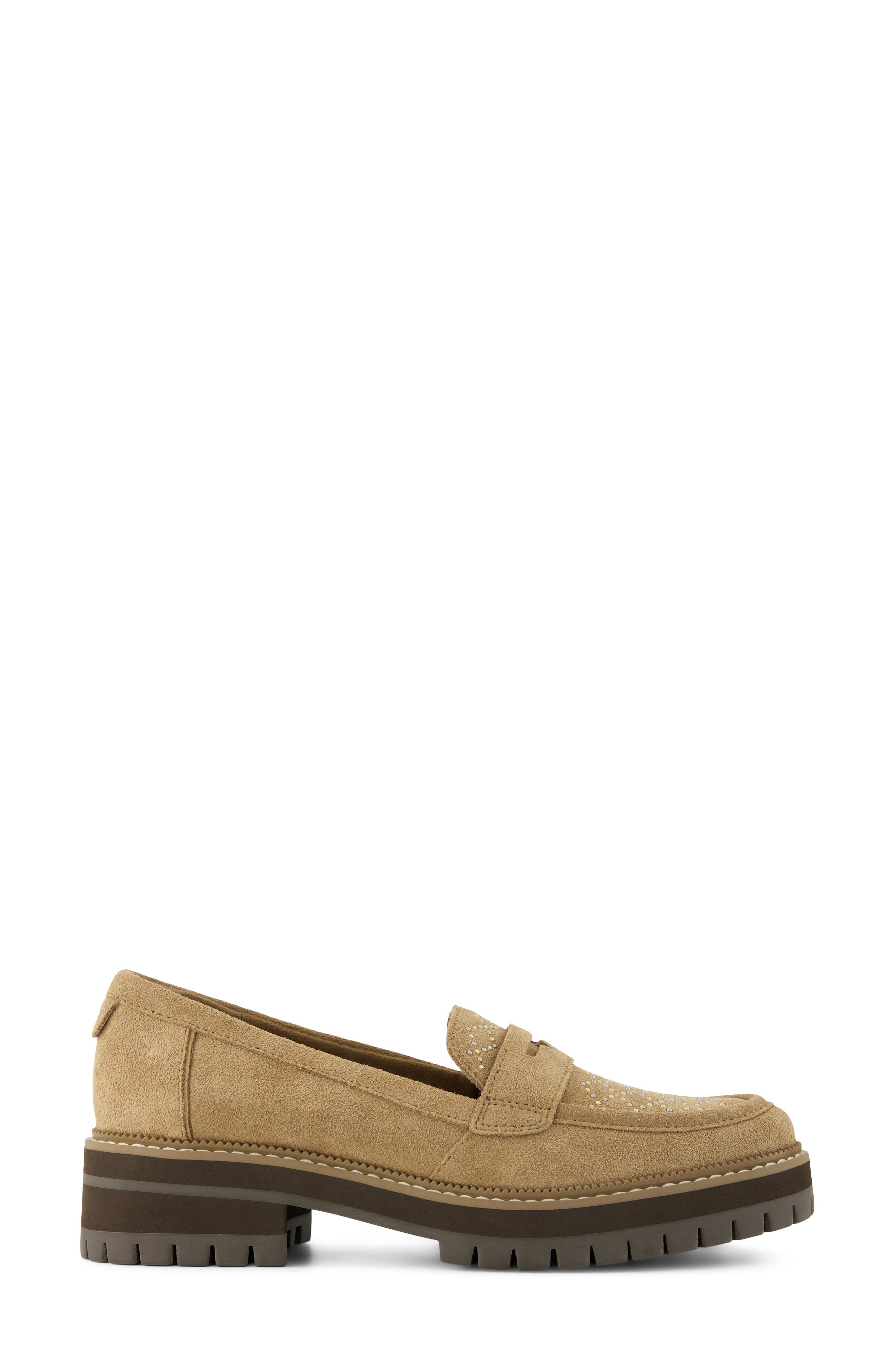 Cara Platform Penny Loafer, Alternate, color, LIGHT/ PASTEL BROWN