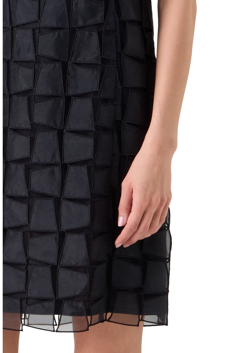 Trapezoid Organza Sheath Dress, Alternate, color, BLACK