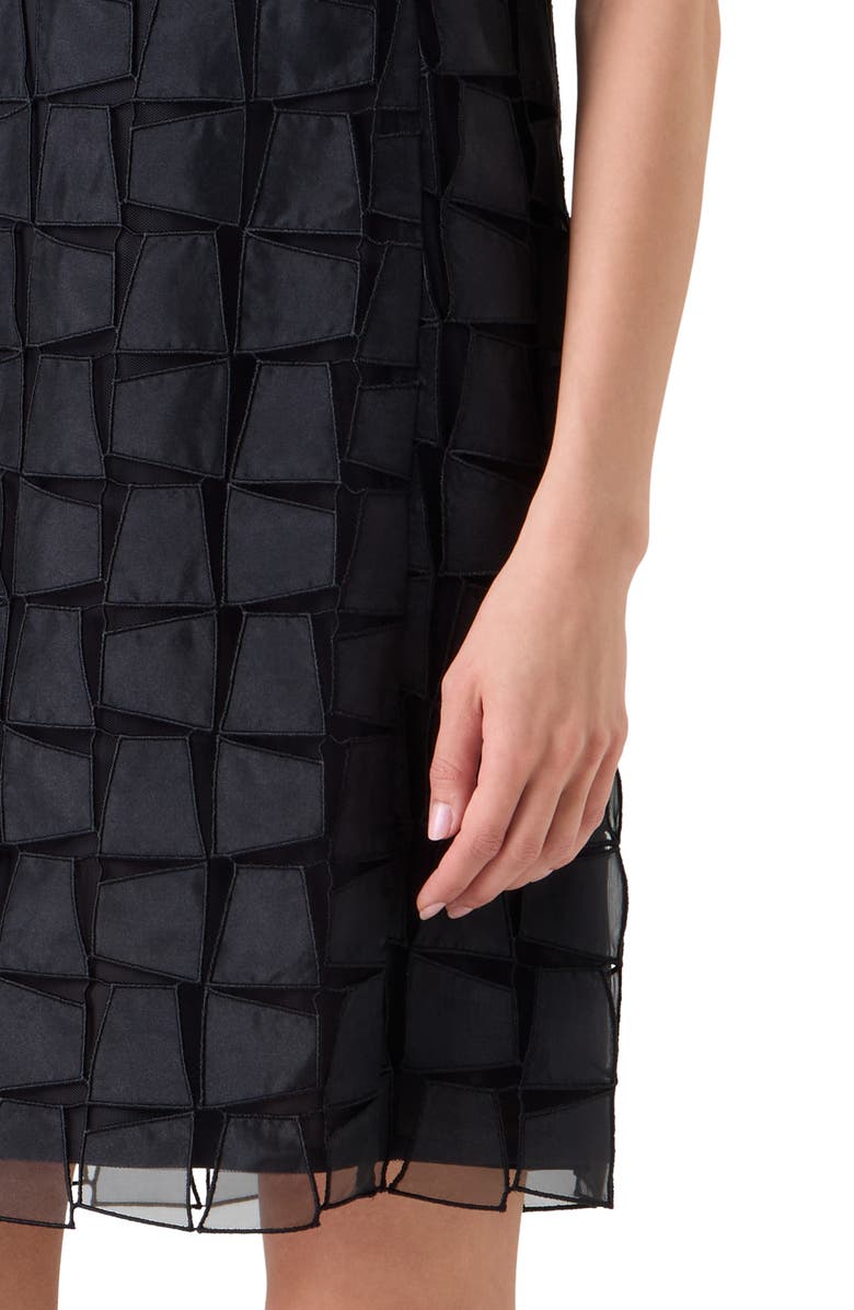 Akris Trapezoid Organza Sheath Dress, Alternate, color, Black