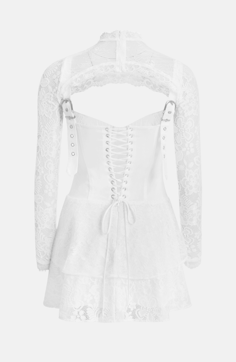 OW Collection Nori Corset Mini Dress, Alternate, color, White