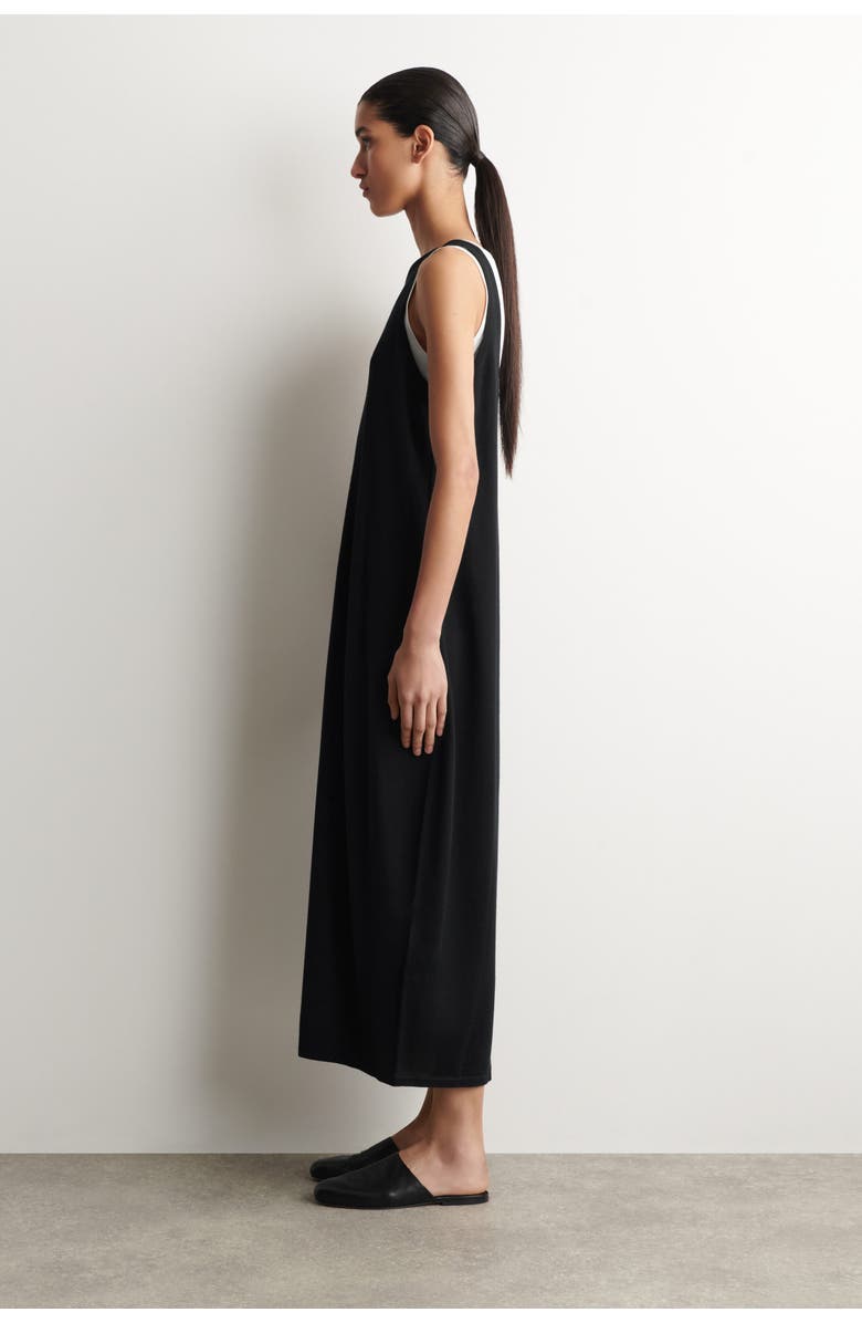 COS Rounded Merino Wool Maxi Dress, Alternate, color, Black