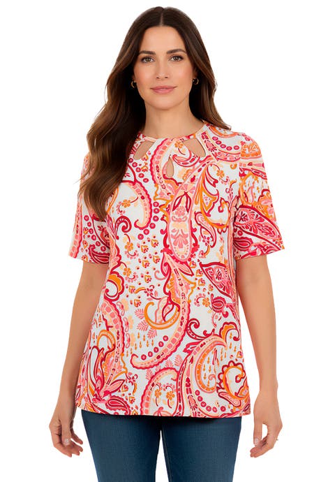 Stretch Knit Cutout Swing Tunic