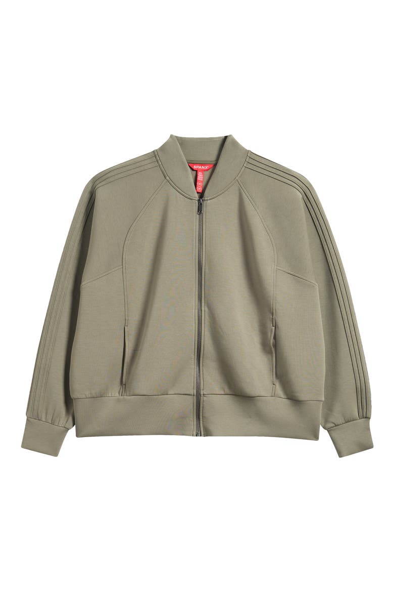Pintuck Full Zip Track Jacket, Main, color, HERB