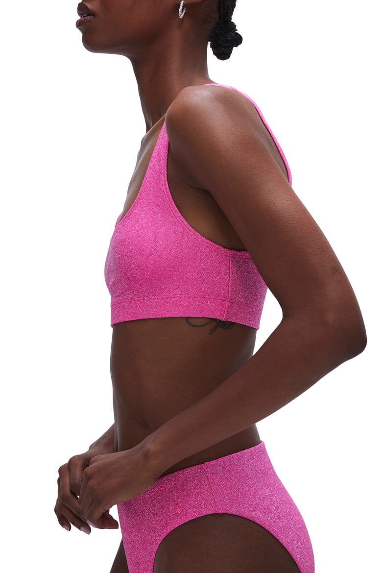 Sparkle Metallic Bikini Top, Alternate, color, KNOCKOUTPINK001