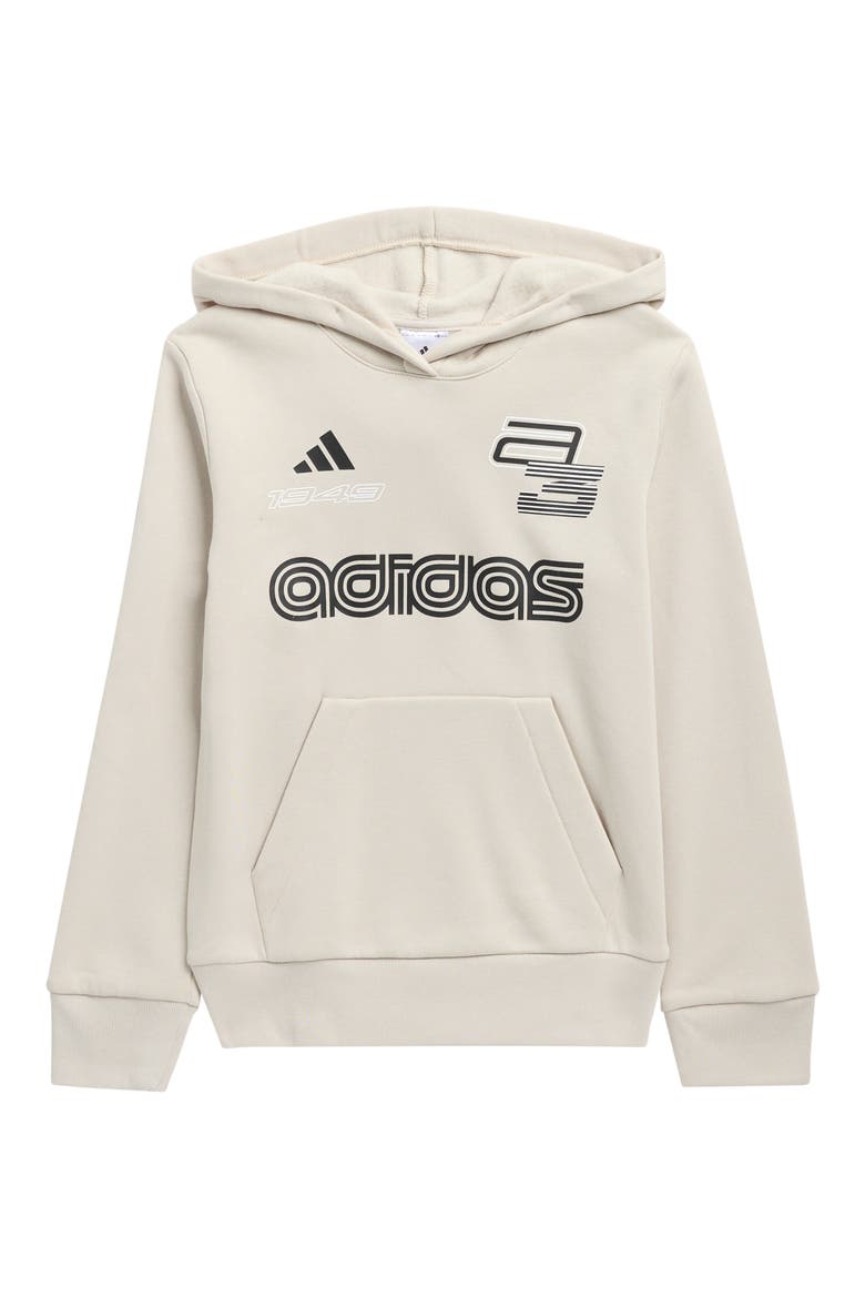 Kids' Adi Team Fleece Hoodie, Main, color, WONDER ALUMINA
