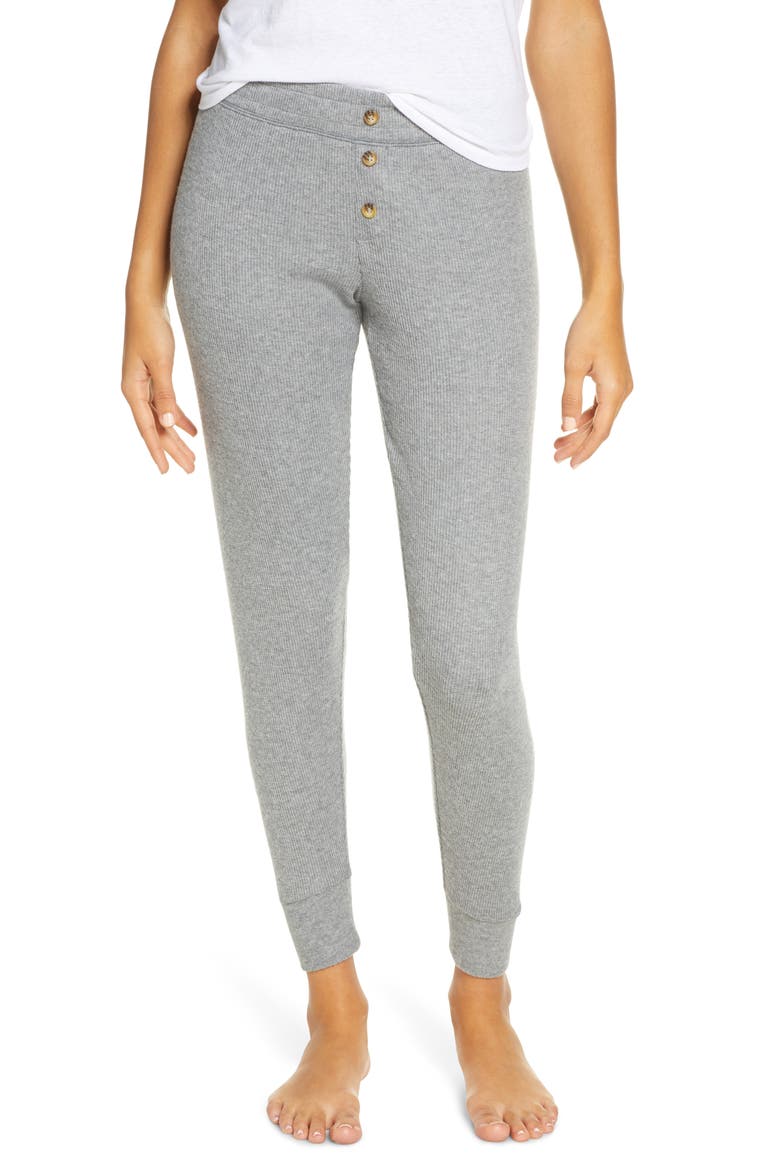 Peachy Ribbed Lounge Pants, Main, color, HEATHER GREY
