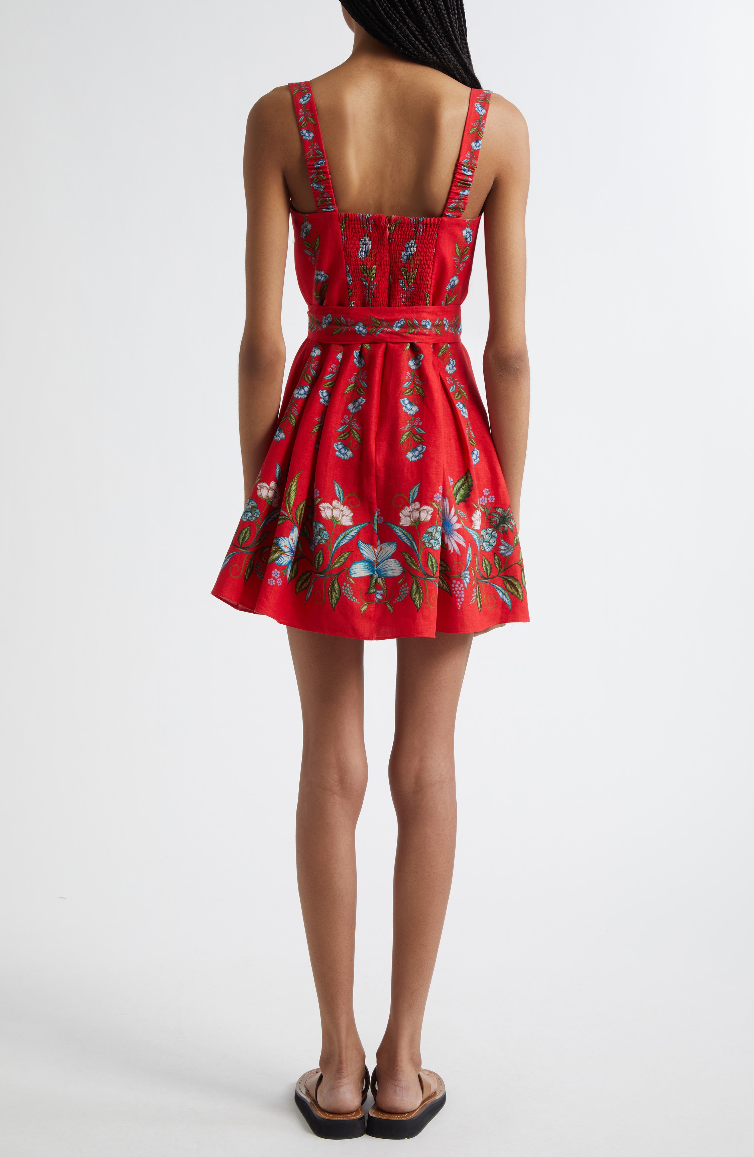 farm rio sweet bloom bouquet red sleeveless mini dress FARM Rio Sweet Bloom Bouquet Mini Dress | Red