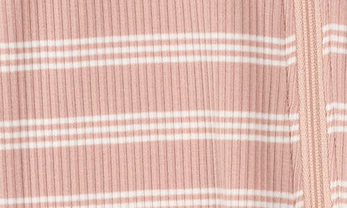 Firsts By Petit Lem Stripe Rib One-piece Pajamas In Pink