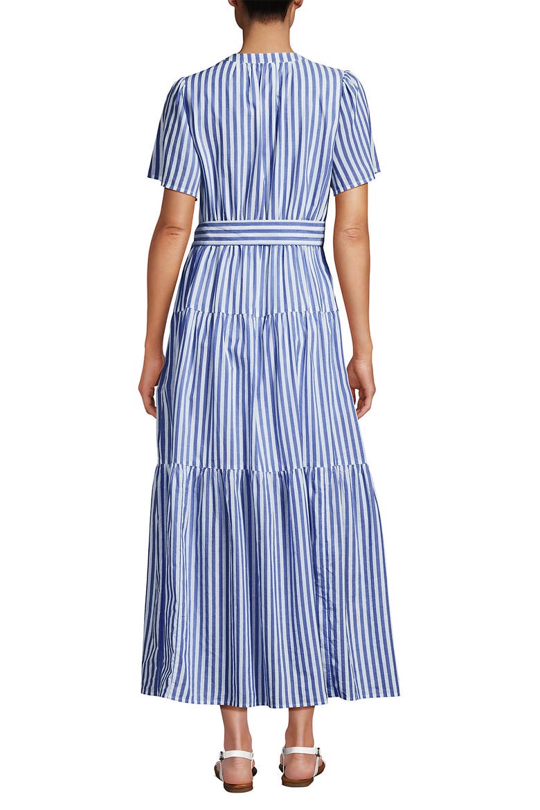 Cotton Voile Button Front Maxi Dress, Alternate, color, Clear Blue Refined Stripe