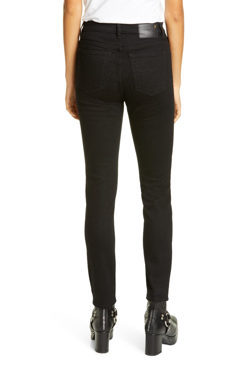 High Waist Skinny Jeans, Alternate, color, RINSED BLACK