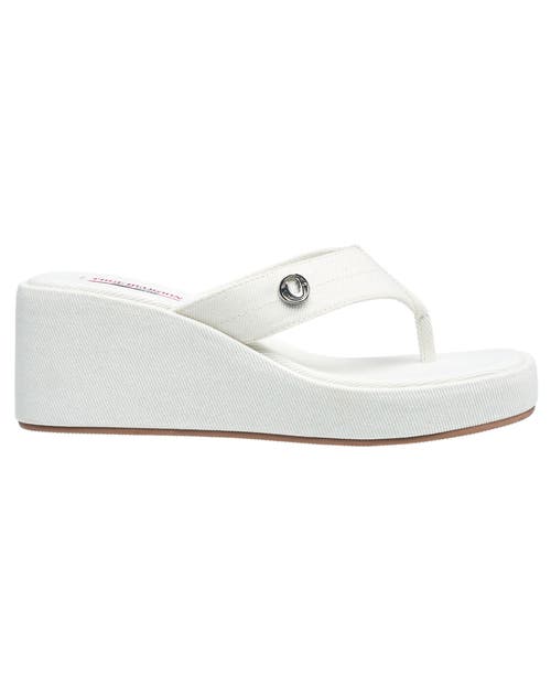 True Religion Latto Slip On Wedge Sandal In White