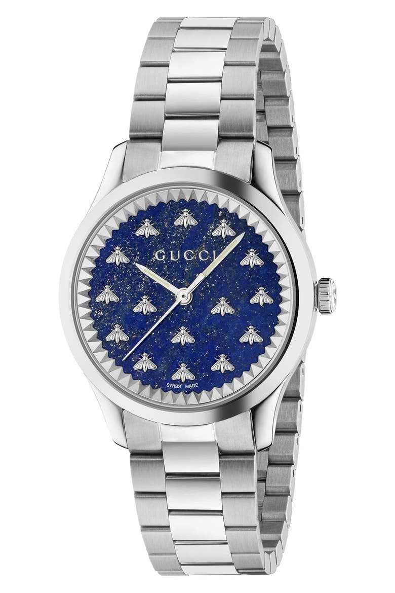G-Timeless Lapis Bracelet Watch, 32mm, Main, color, BLUE