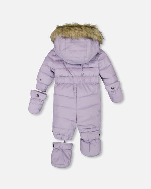 Deux Par Deux Baby Girl One-piece Original Puffy Snowsuit In Purple