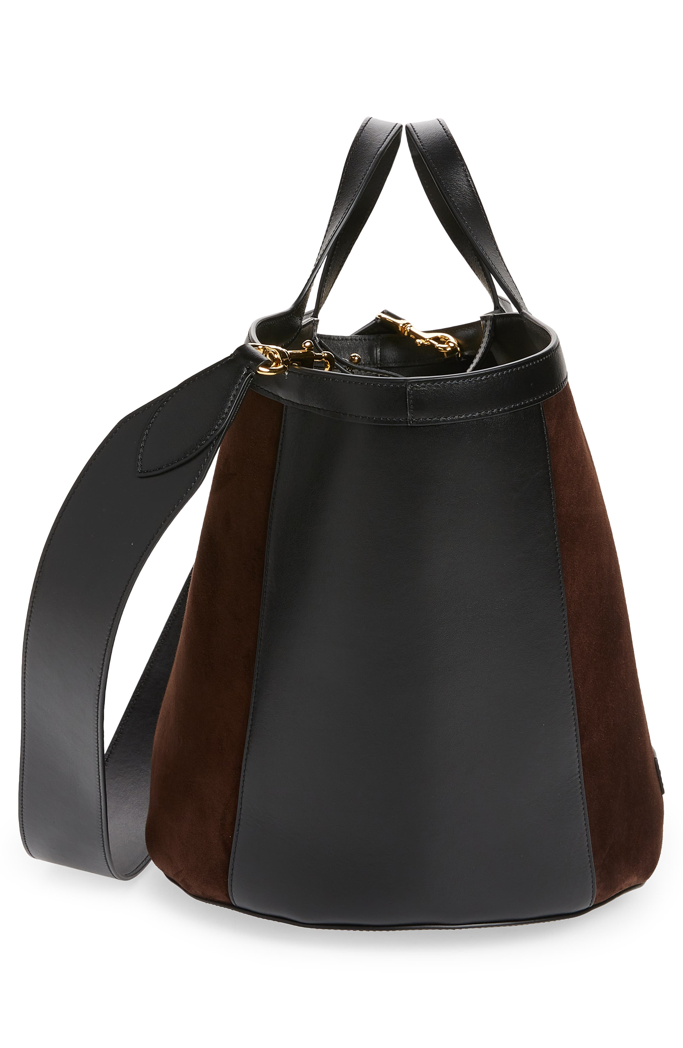 Khaite Nora Suede & Leather Tote, Alternate, color, 