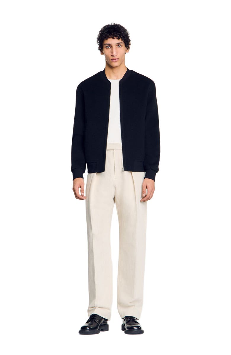 SANDRO Double-faced wool jacket, Main, color, Black