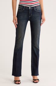L'AGENCE Sneeki Low Rise Raw Hem Straight Leg Jeans