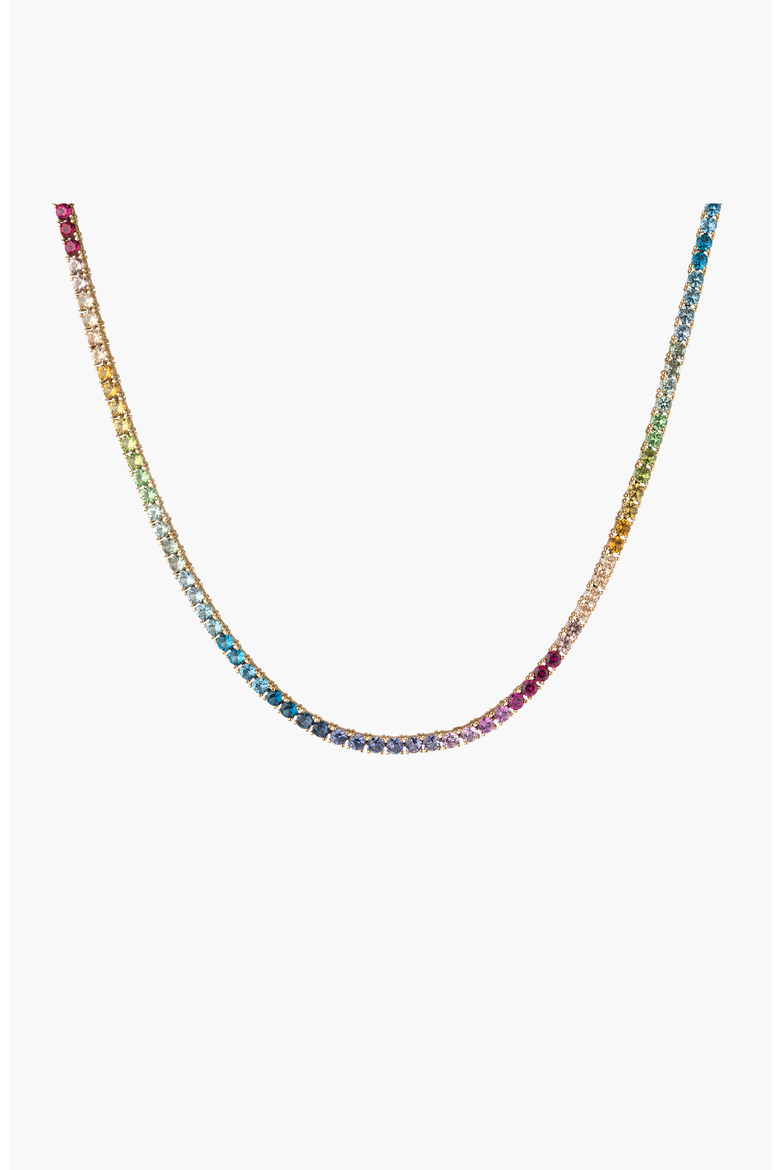 Ombré Rainbow Tennis Necklace, Main, color, Ombré Rainbow