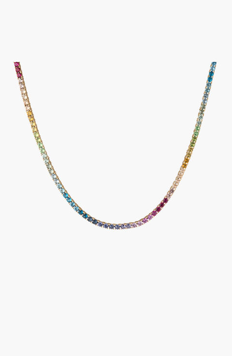 Ombré Rainbow Tennis Necklace