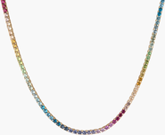 Aurate New York Ombré Rainbow Tennis Necklace