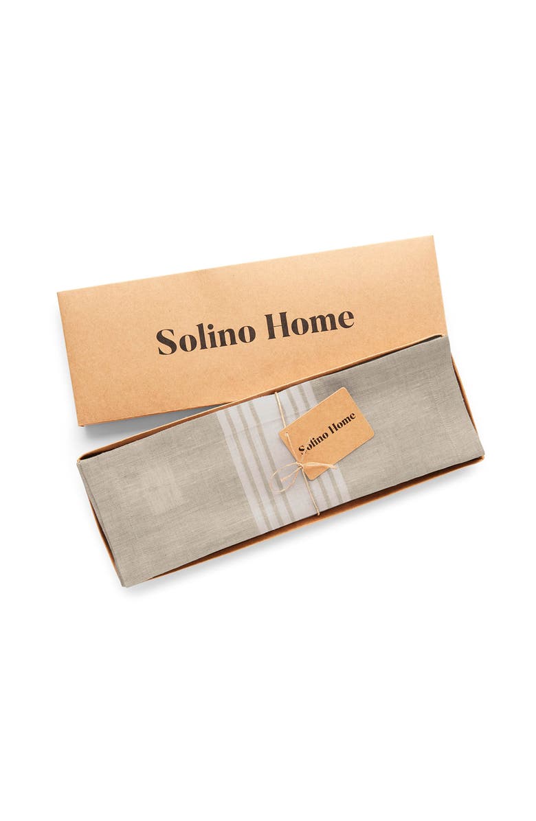 Solino Home Linen Placemats Set of 4, 14 x 19 Inch for Dining Table, Holiday and Everyday Table Decor - Farmhouse, Alternate, color, White And Natural