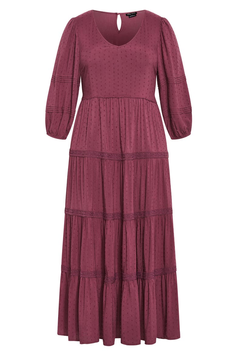 Brooklynn Tiered Maxi Dress, Alternate, color, PURPLE