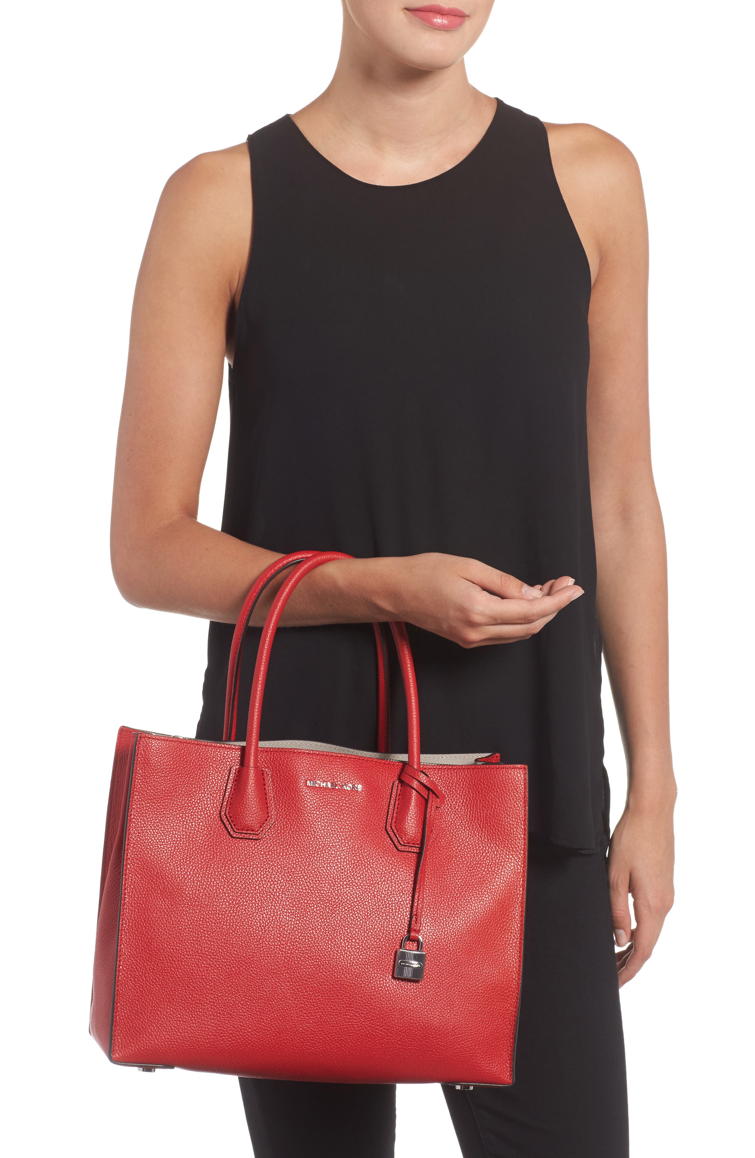 'Large Mercer' Tote, Alternate, color, BRIGHT RED