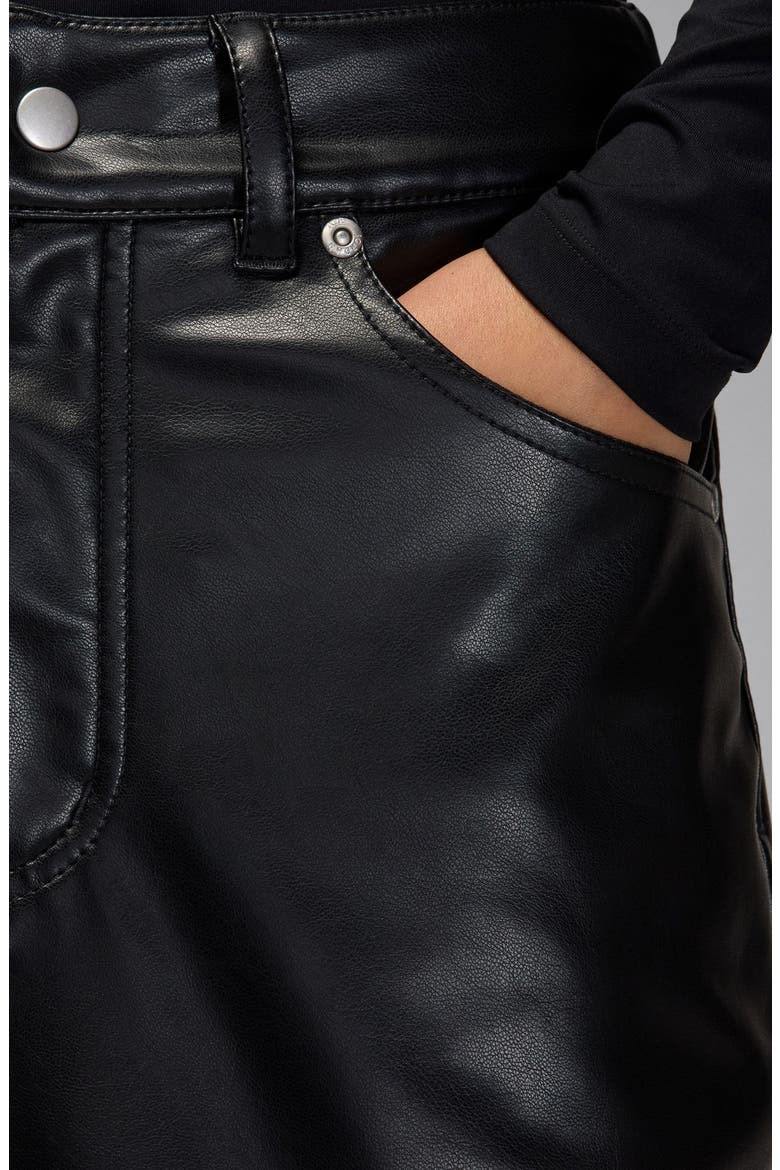 Faux Leather Midi Skirt, Alternate, color, BLACK