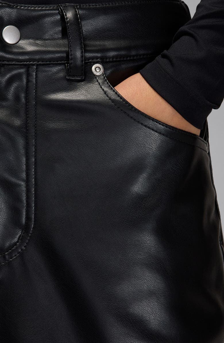 Jordan Faux Leather Midi Skirt, Alternate, color, Black