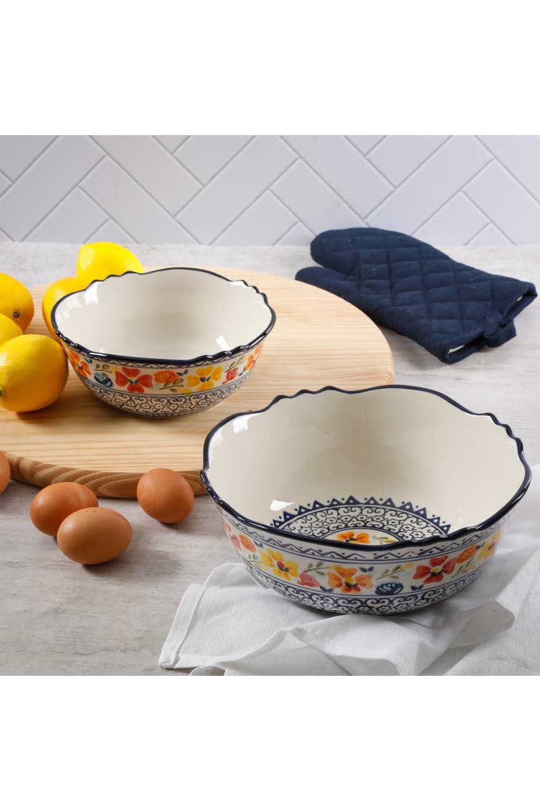 Luxembourg 2 Piece Stoneware Bowl Set, Alternate, color, White