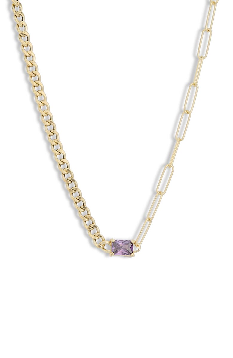 MESHMERISE Birthstone Necklace, Main, color, Yellow-February