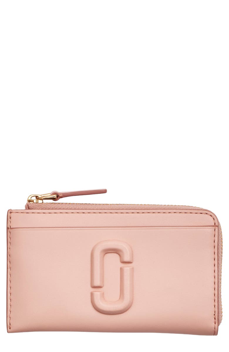 Marc Jacobs The Top Zip Multi Leather Card Holder, Main, color, Rose