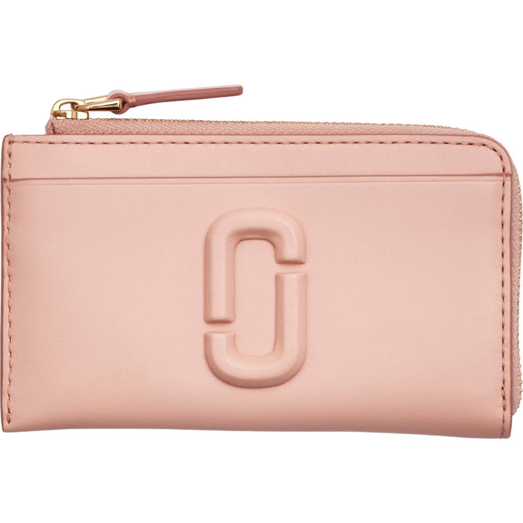 Marc Jacobs The Top Zip Multi Leather Card Holder In Rose