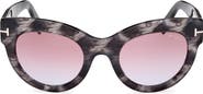 TOM FORD Lucilla 51mm Gradient Cat Eye Sunglasses