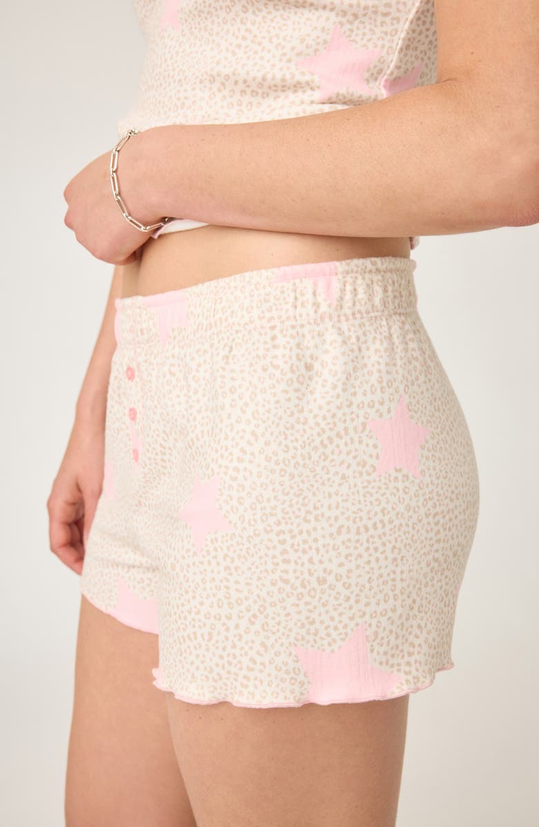 PJ Salvage Stay Wild Pajama Shorts, Alternate, color, Oatmeal