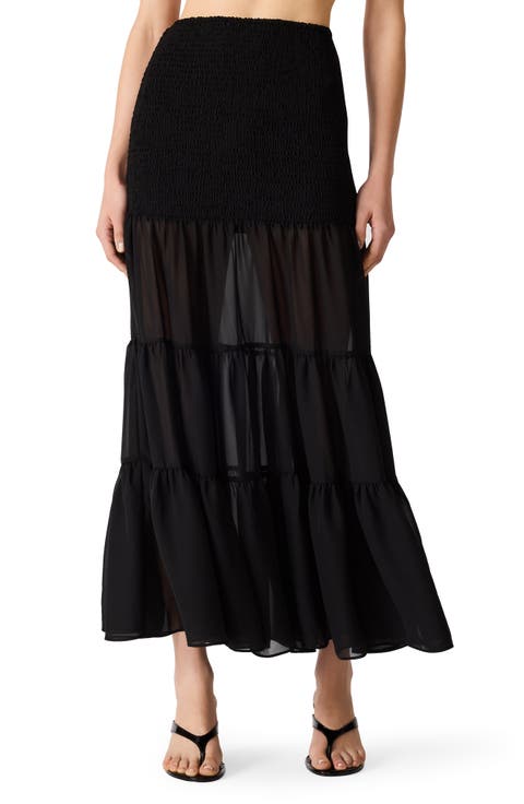 Lisabel Smocked Tiered Maxi Skirt