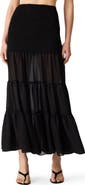 Steve Madden Lisabel Smocked Tiered Maxi Skirt
