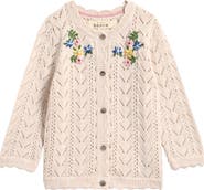 Mini Boden Kids' Embroidered Cotton Cardigan