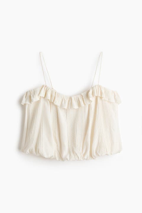 Bubble-hem Strappy Top