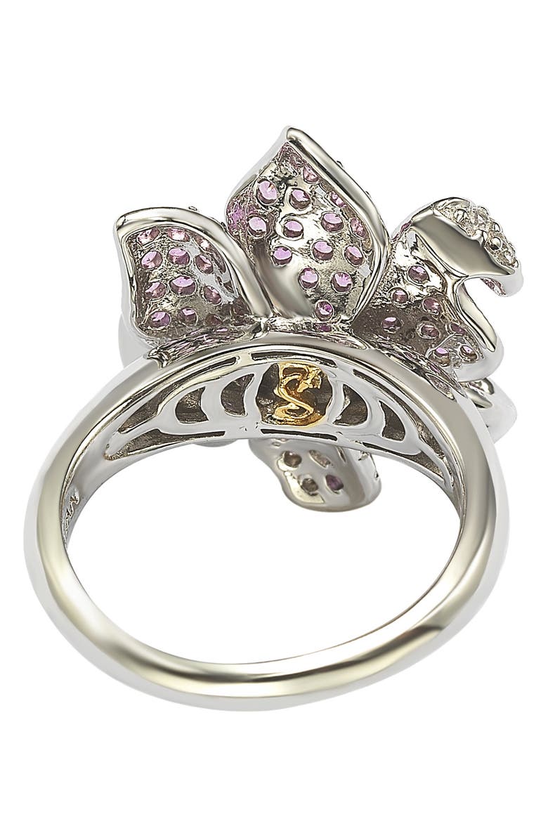 SUZY LEVIAN Sterling Silver & Pink Sapphire Flower Ring, Alternate, color, Pink