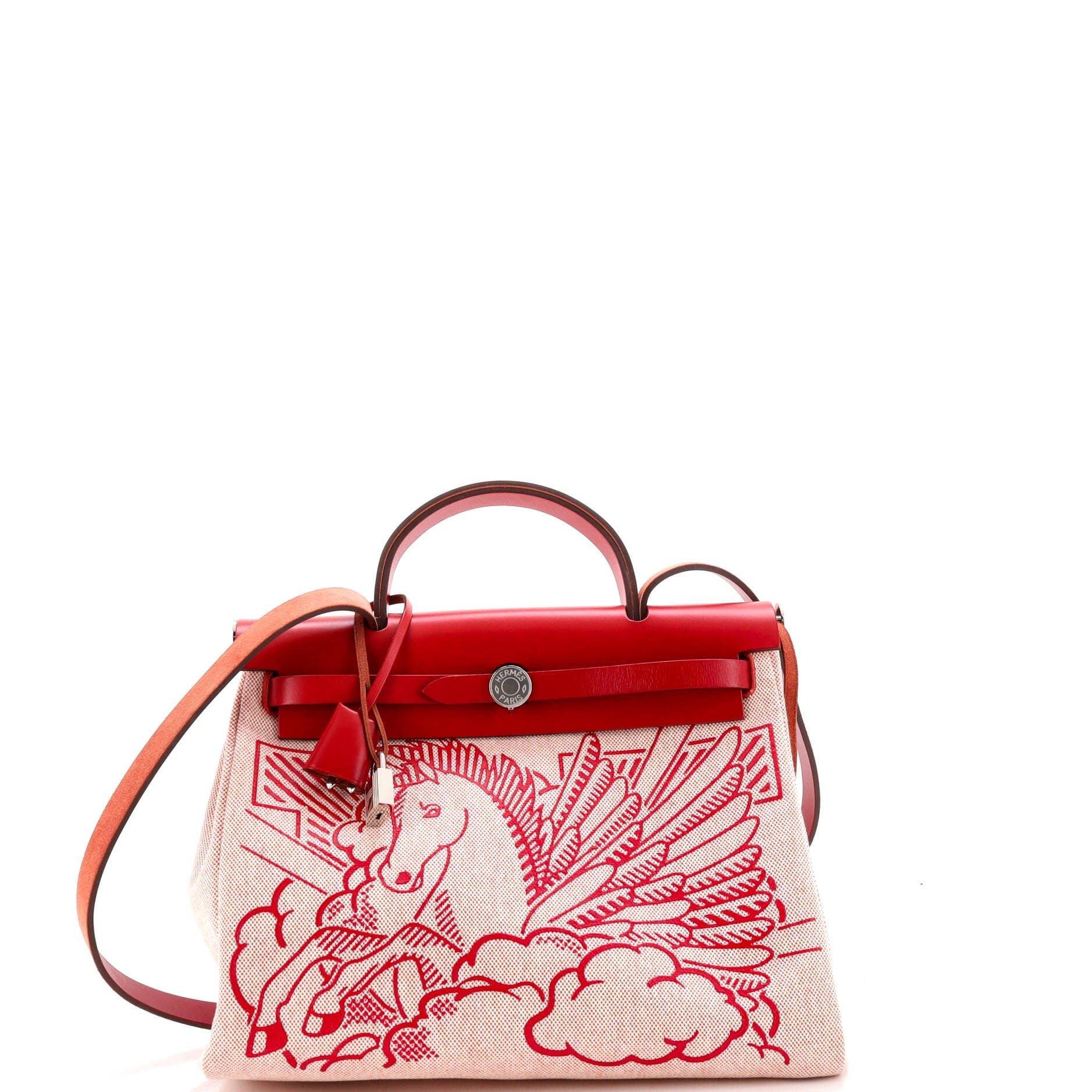 Herbag Zip Pegase Pop Toile and Leather 31, Main, color, Red