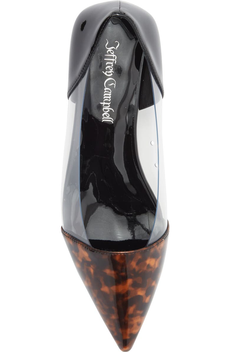 Jeffrey Campbell Stealthy Pointed Toe Flat, Alternate, color, Tortoise Black Patent