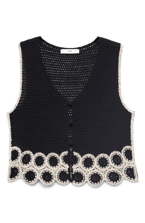 Mango Circle Print Crochet Vest In Multi