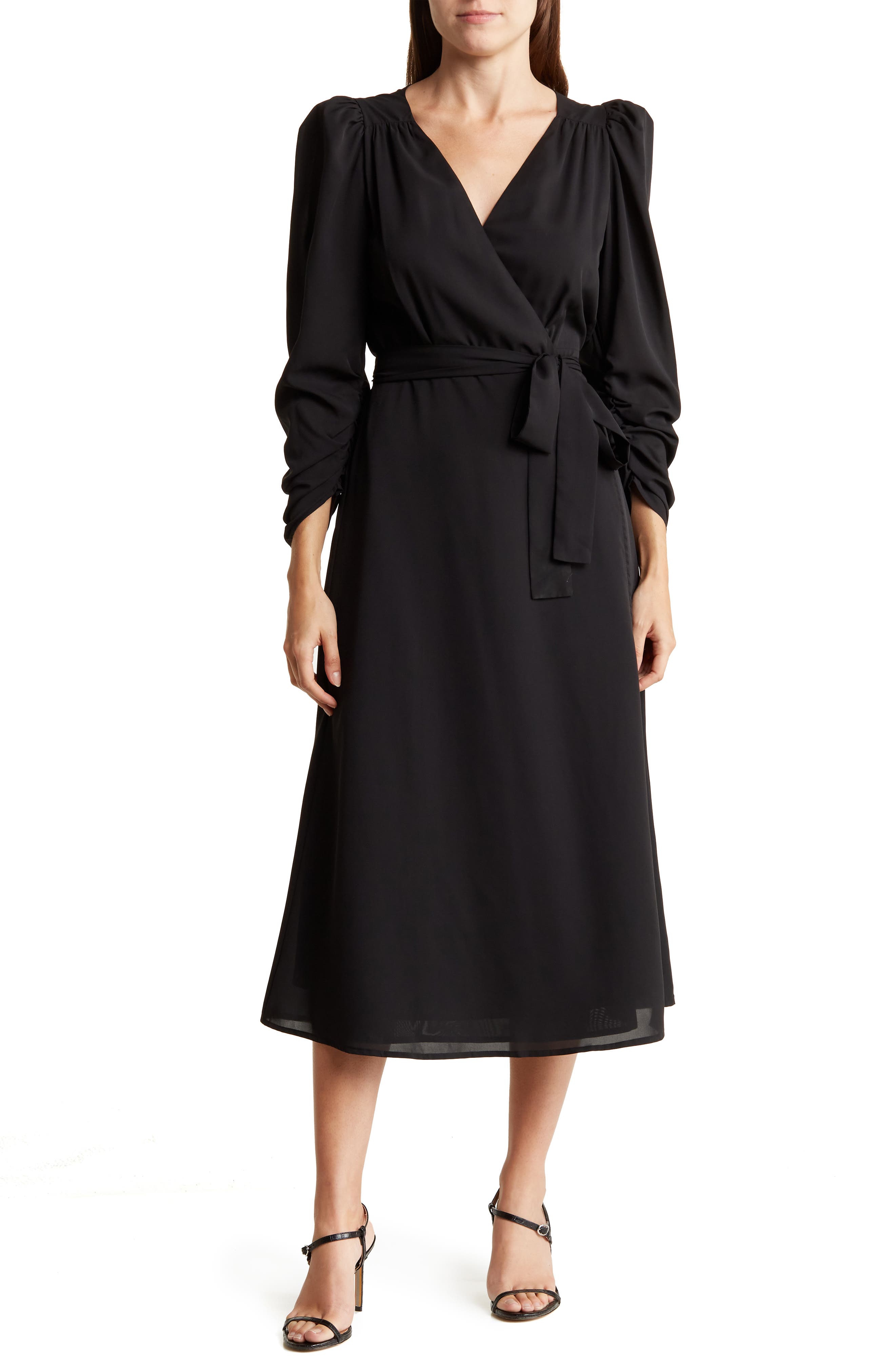 AREA STARS Long Sleeve Wrap Dress
