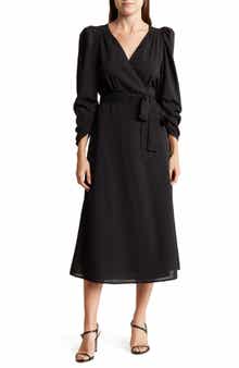 AREA STARS Long Sleeve Wrap Dress