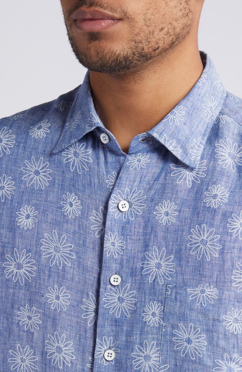Rodd & Gunn Carleton Floral Short Sleeve Linen Button-Up Shirt, Alternate, color, 