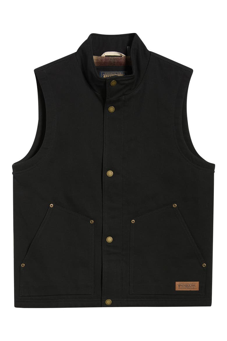 Pine Grove Cotton Canvas Vest, Alternate, color, BLACK
