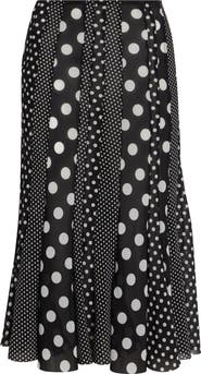 Junya Watanabe Polka Dot Georgette Midi Skirt