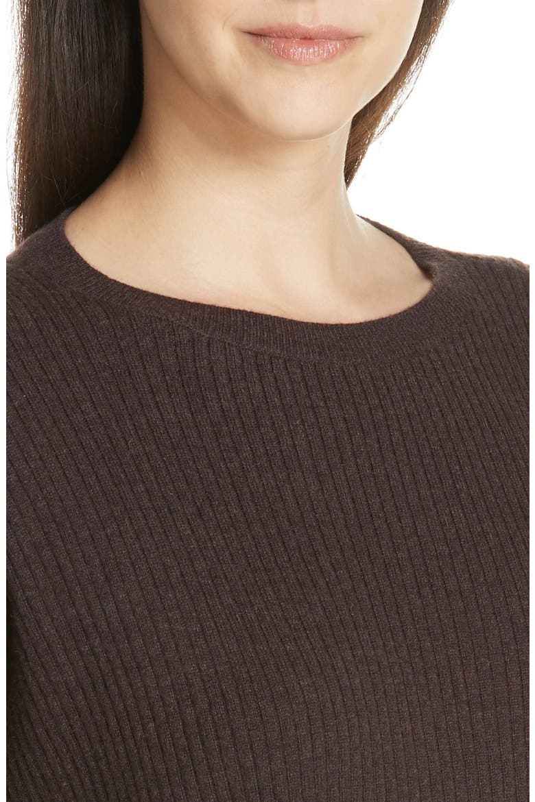 Boxy Ribbed Cashmere Sweater, Alternate, color, CLOVE