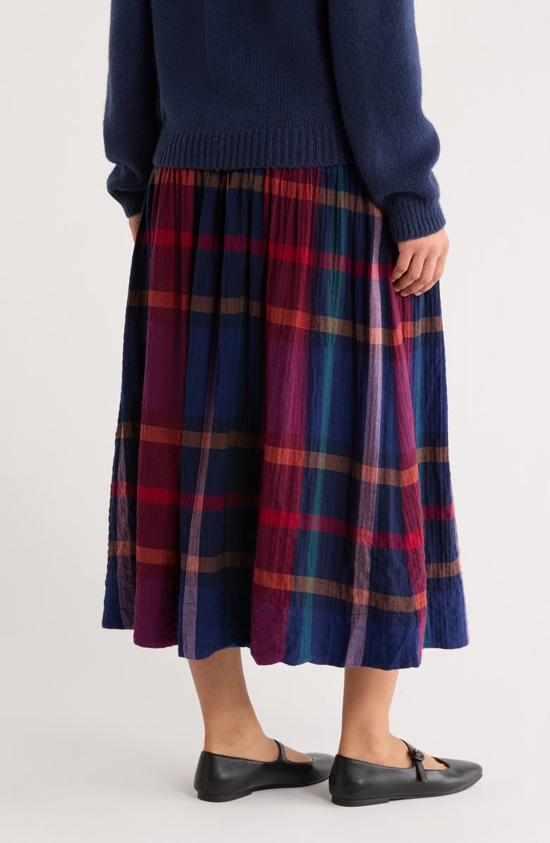 Marine Layer Gia Plaid Midi Skirt, Alternate, color, Blue Multi Plaid