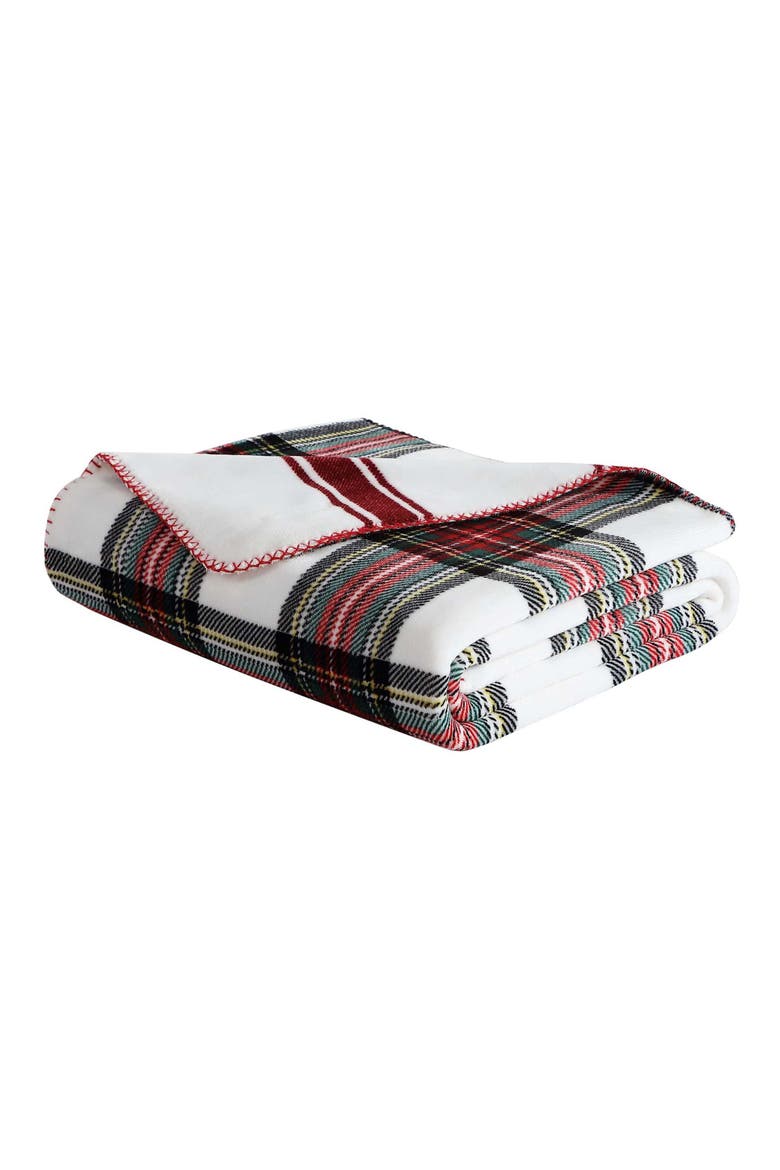 Hillcrest Plaid Microfiber Throw Blanket, Main, color, MEDIUM / DARK RED
